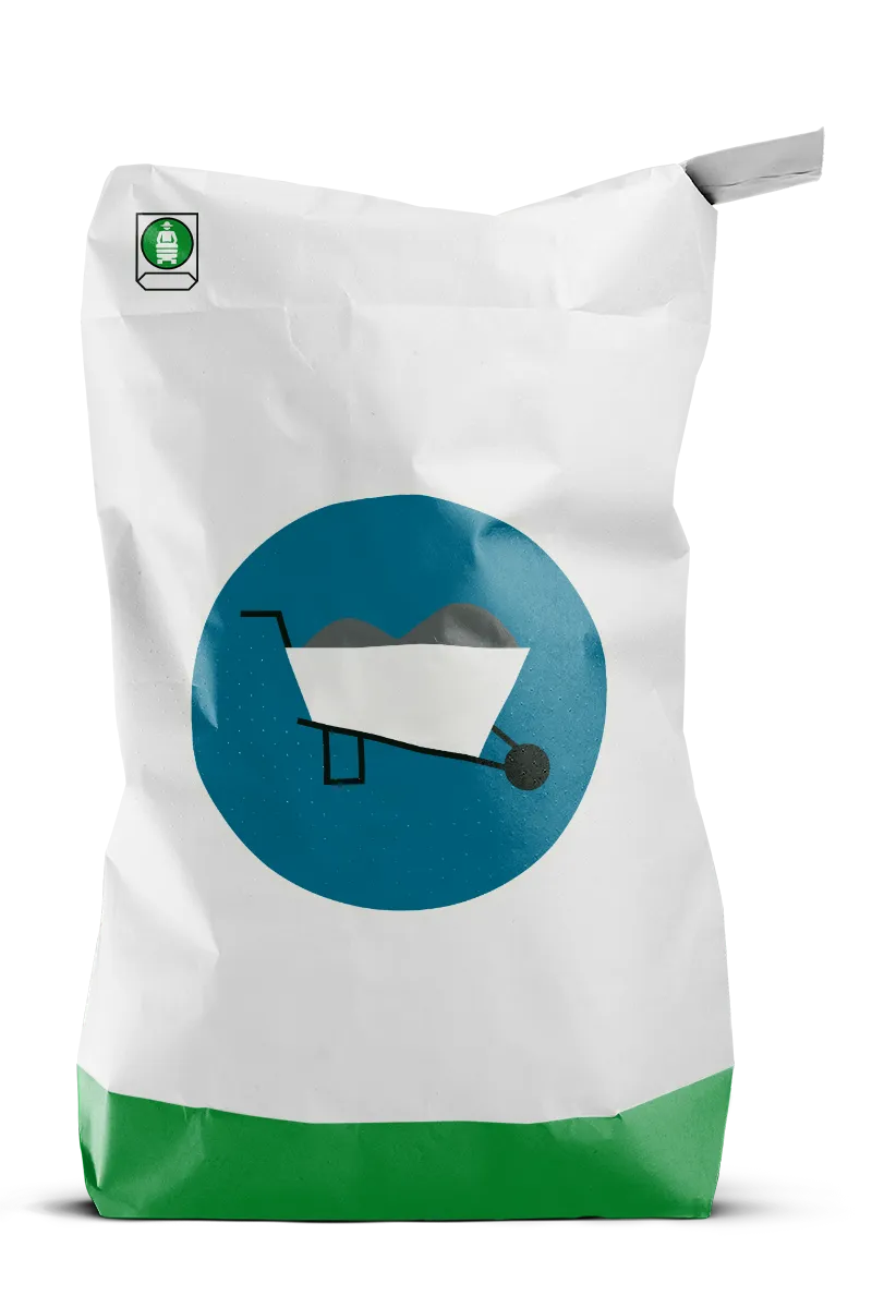 Mockup Ventilsack Schubkarre